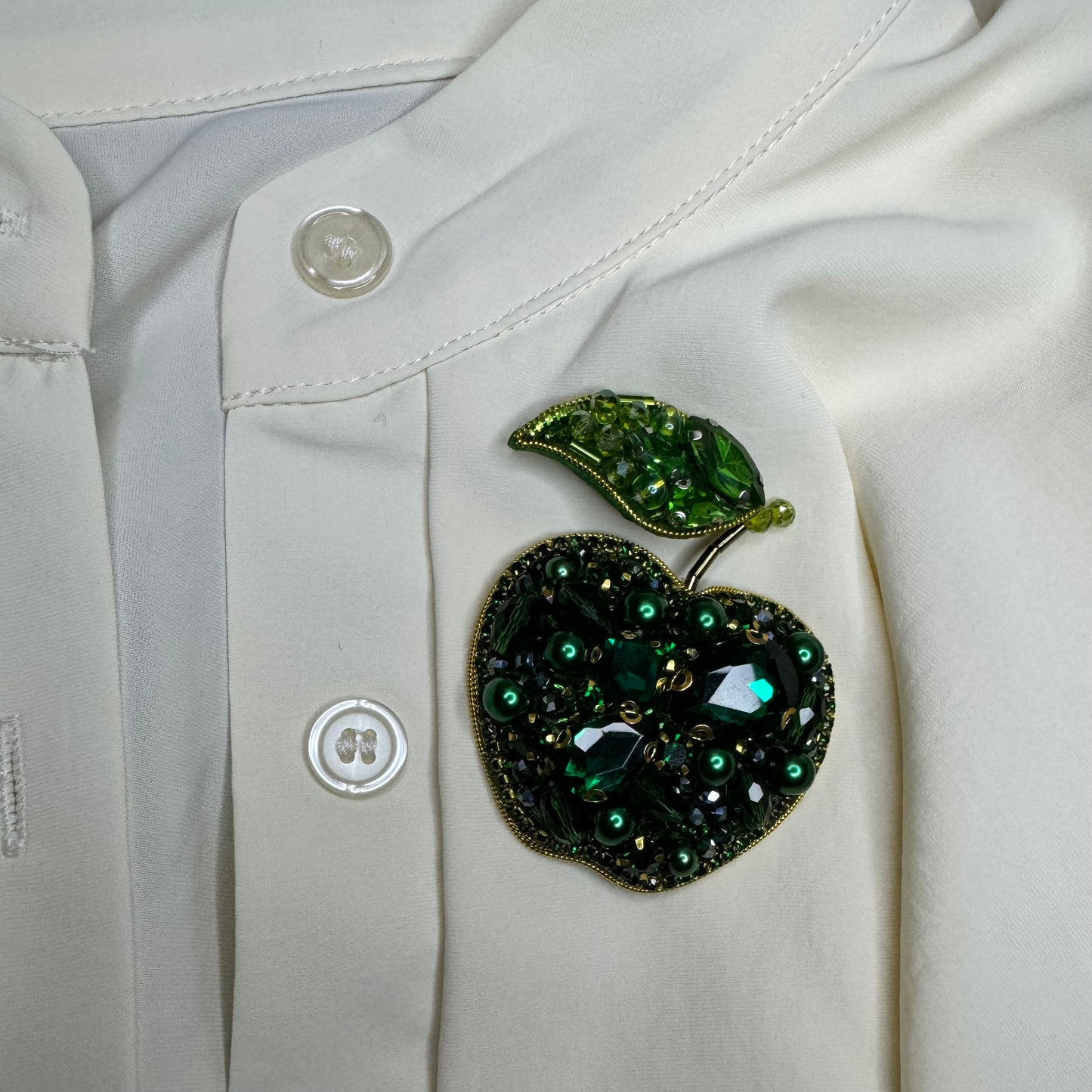 3D Apple brooch