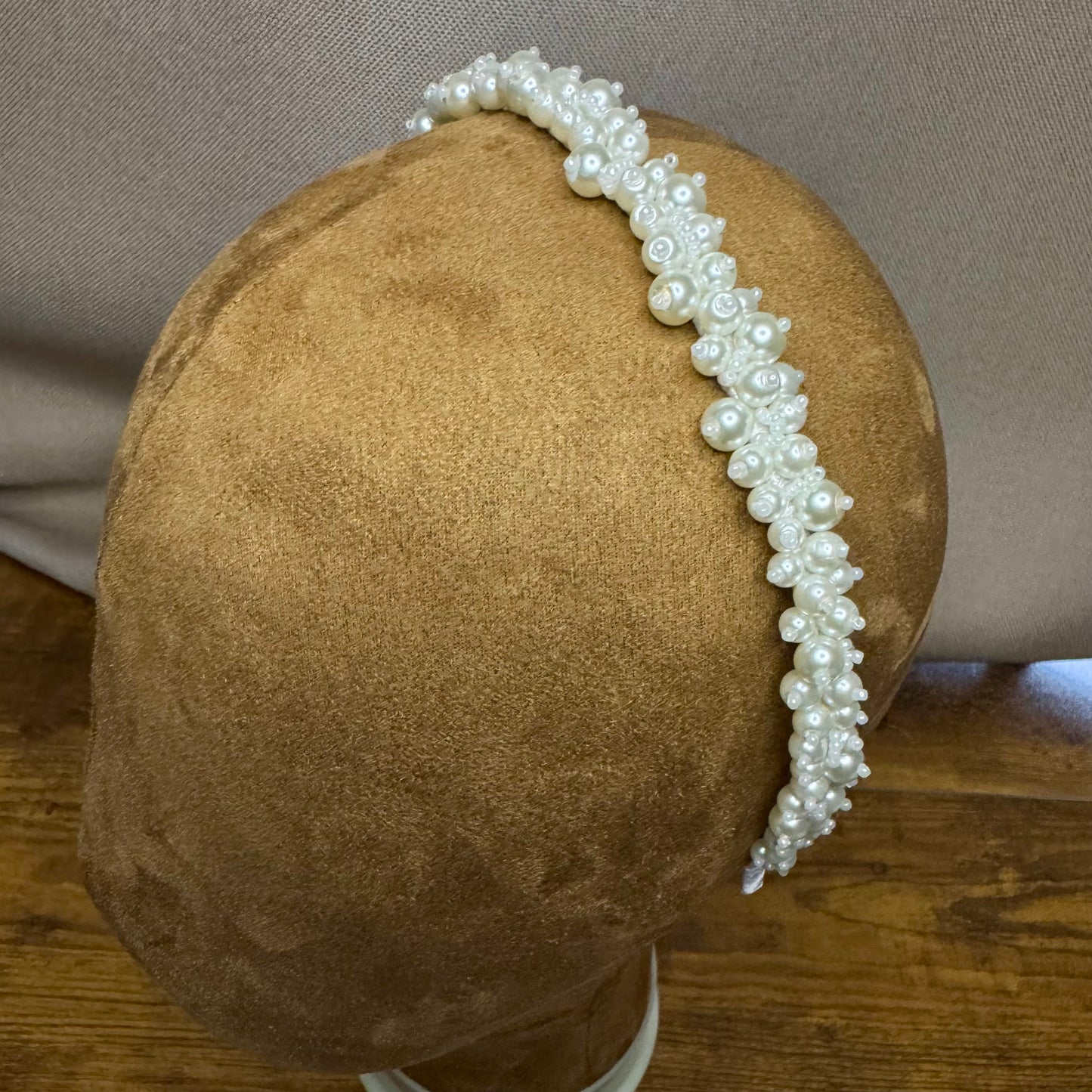 Glass pearl headband