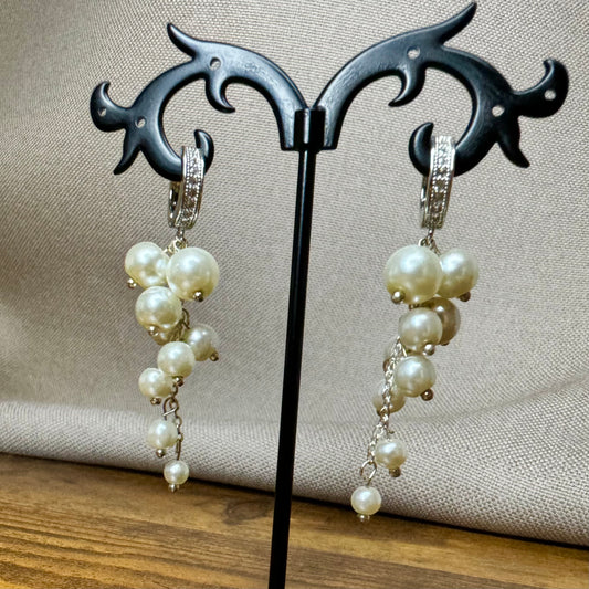 Glass pearl "Grape" earrings