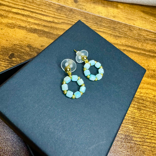 Blue "Peri" earrings, gold plated