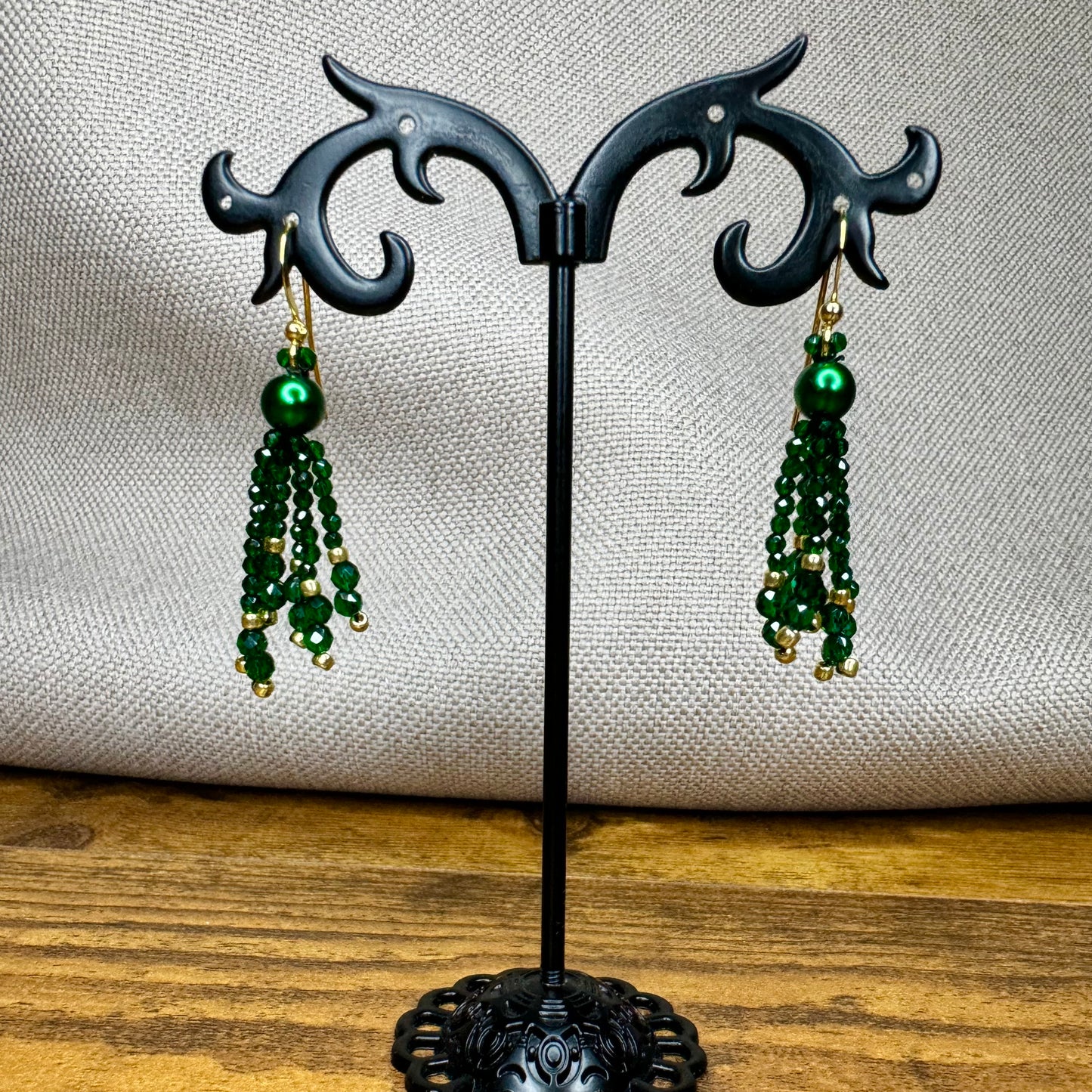 "Bohemia" crystal earrings with gold plated hooks