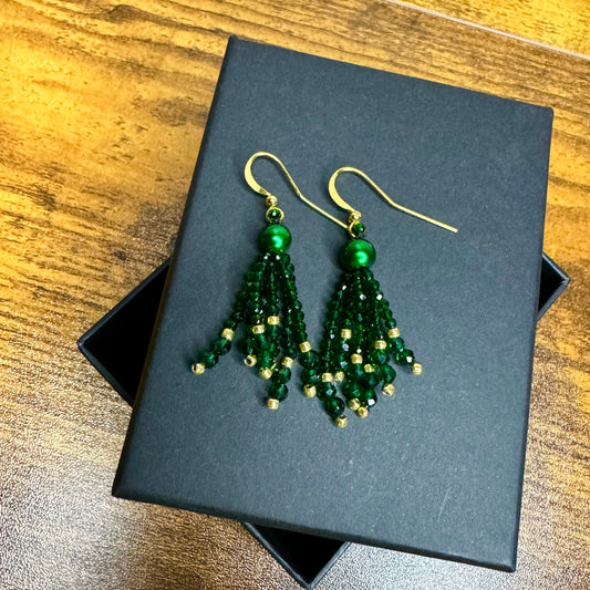 "Bohemia" crystal earrings with gold plated hooks