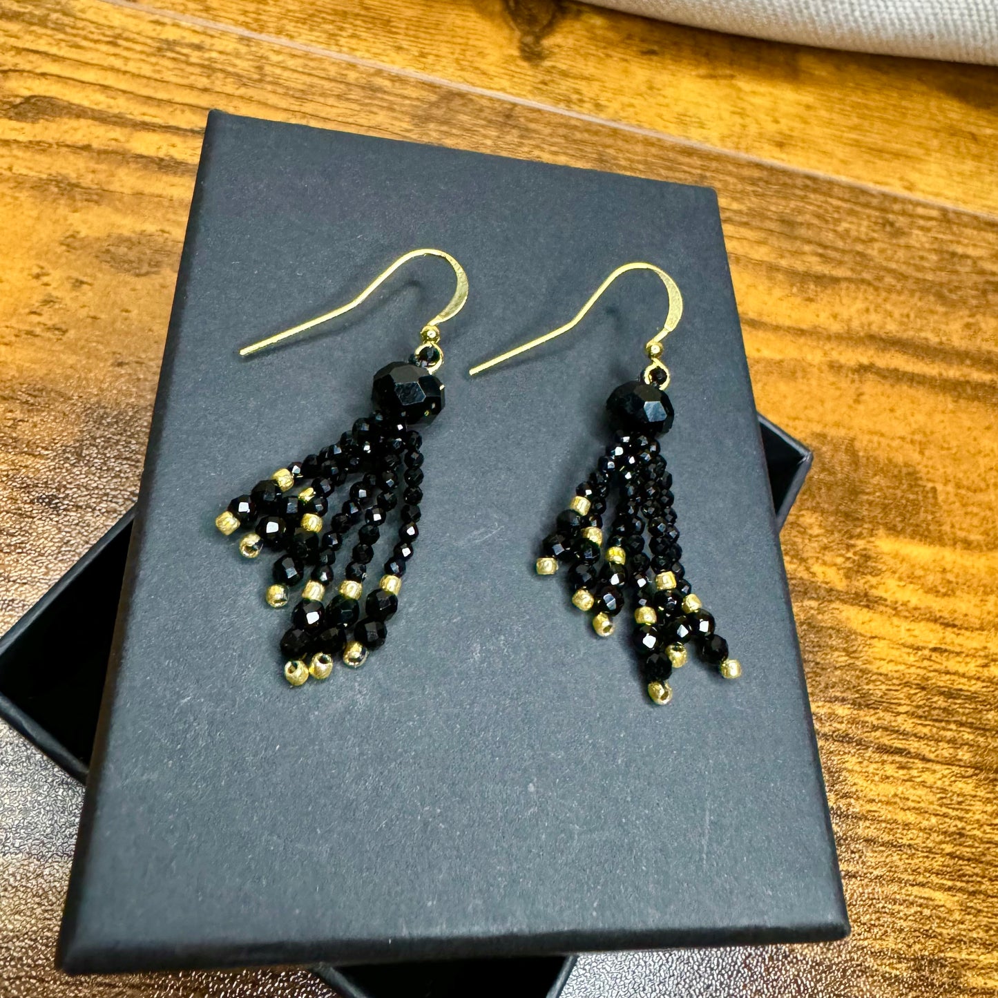 "Bohemia" crystal earrings with gold plated hooks