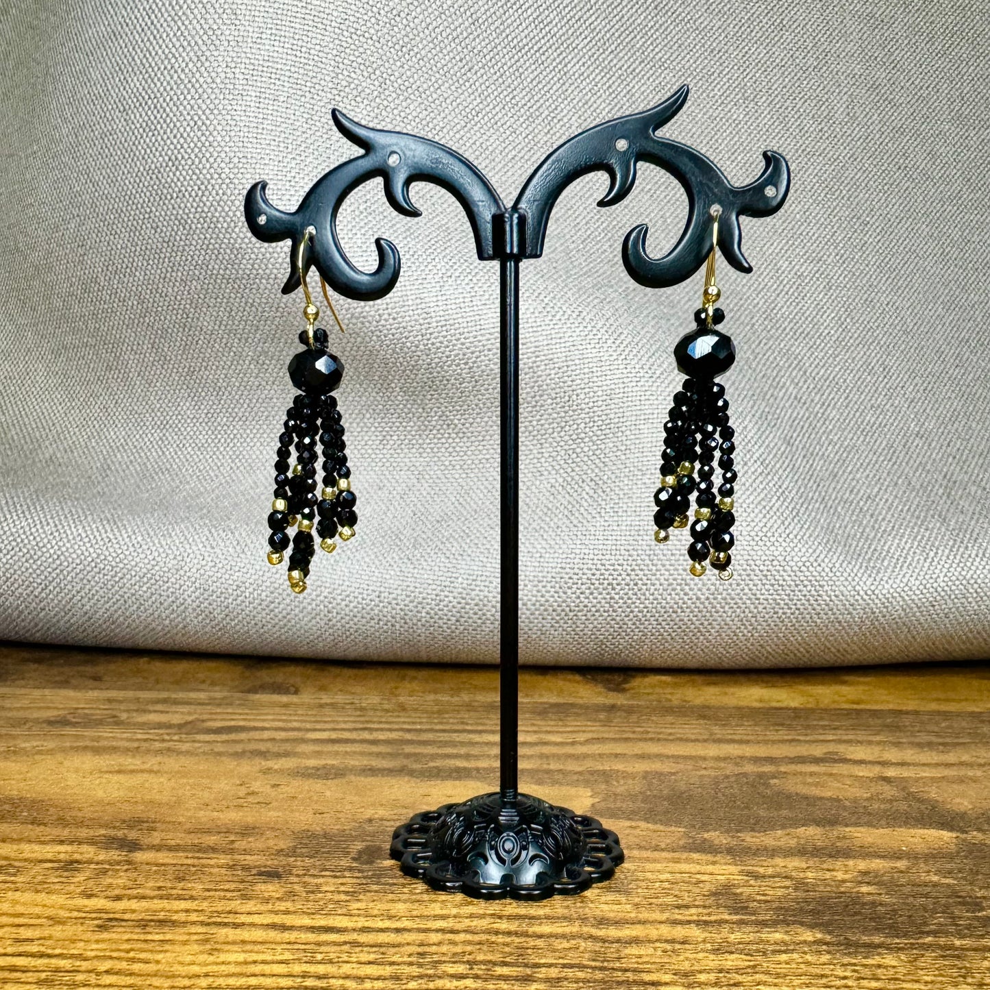 "Bohemia" crystal earrings with gold plated hooks