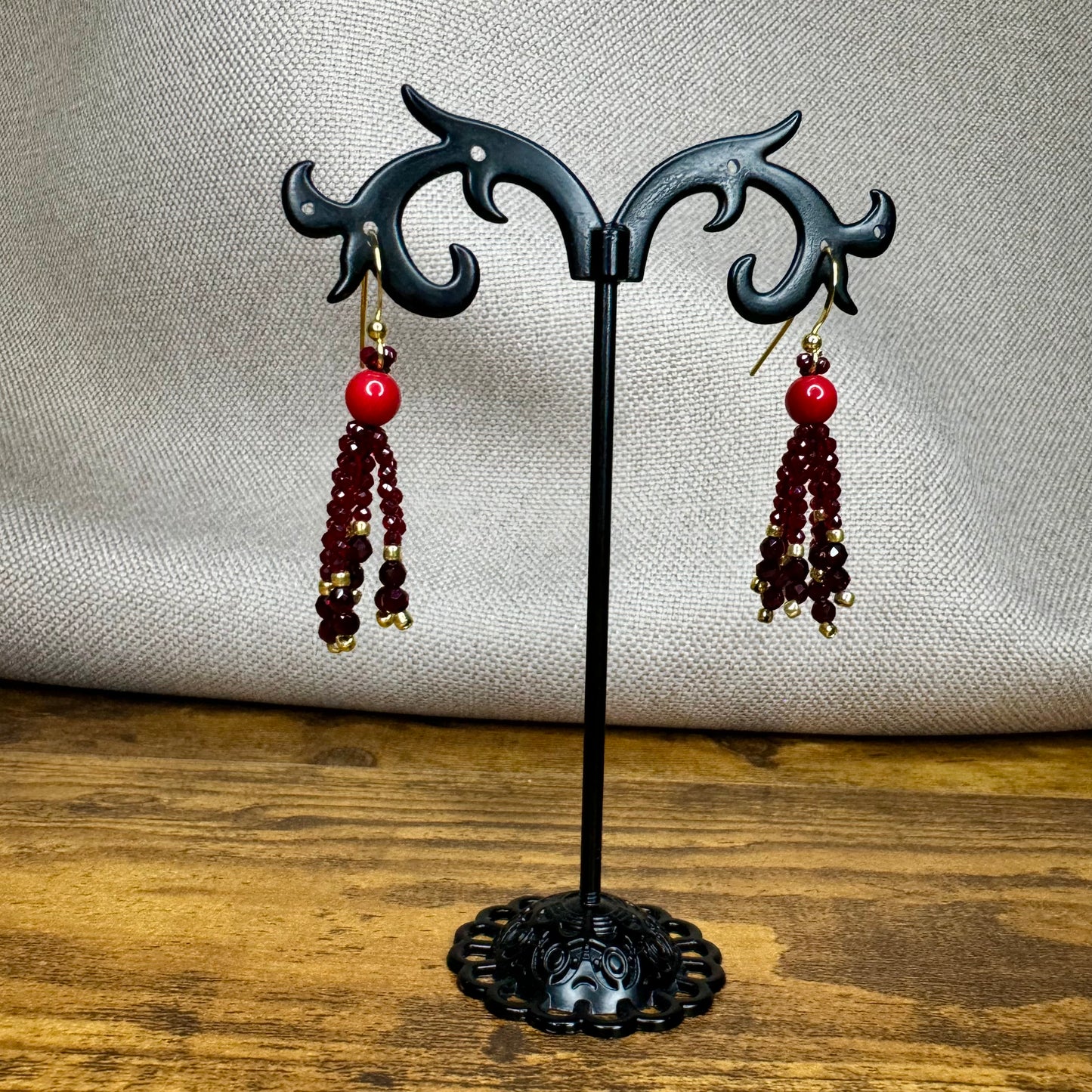 "Bohemia" crystal earrings with gold plated hooks