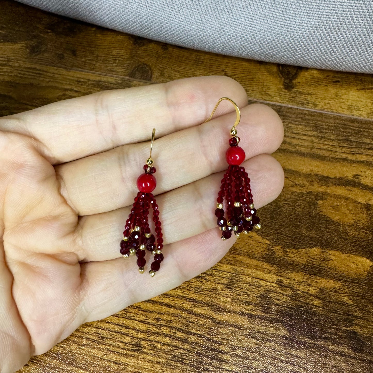 "Bohemia" crystal earrings with gold plated hooks