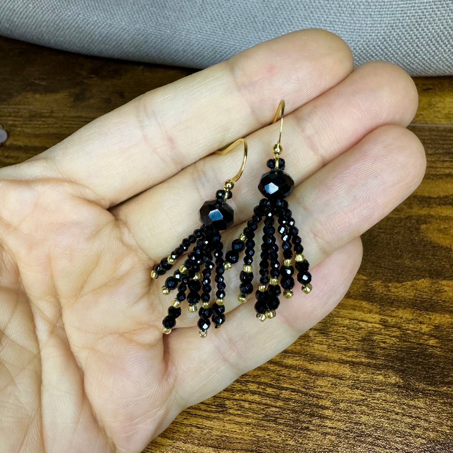 "Bohemia" crystal earrings with gold plated hooks